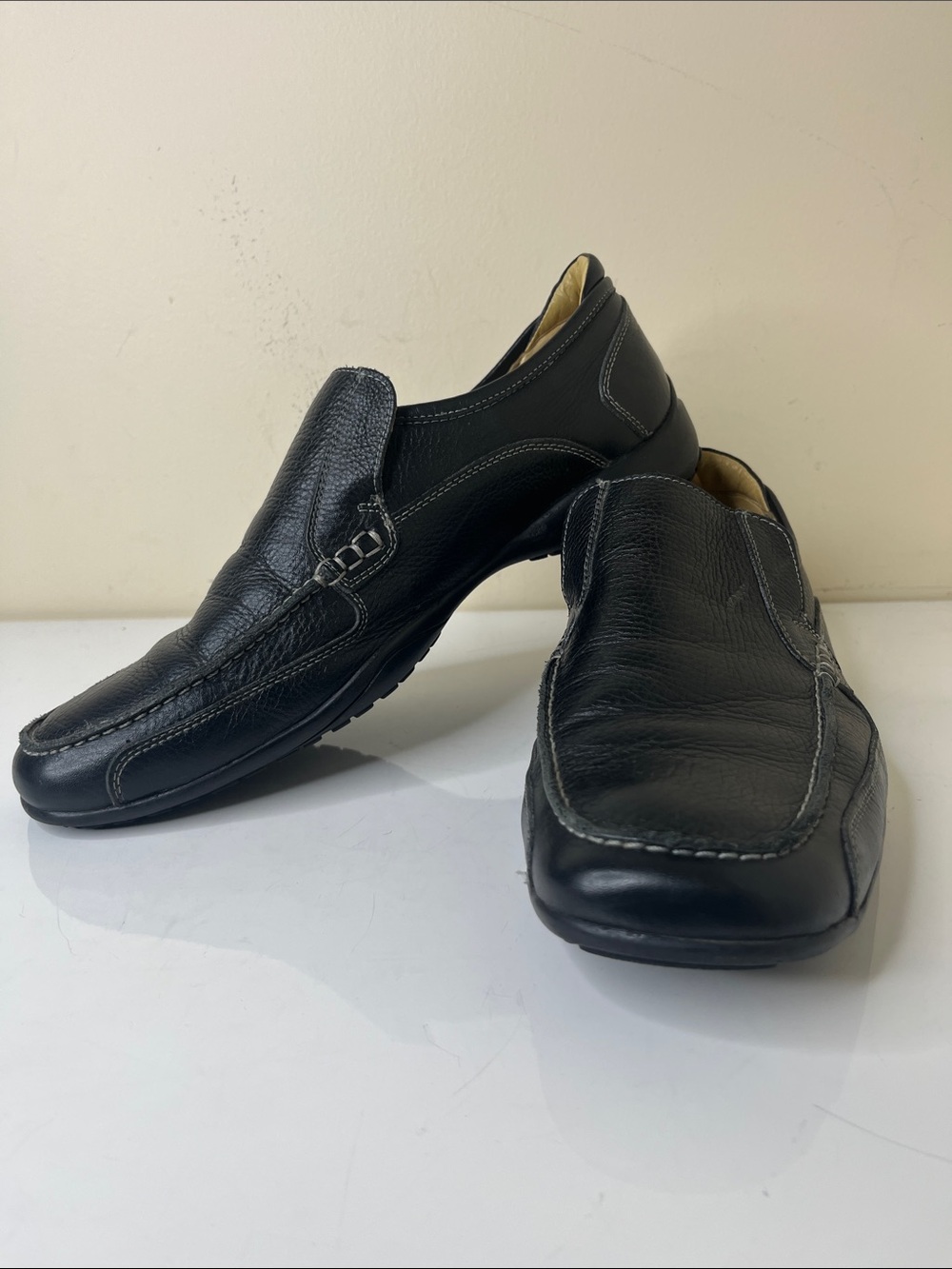 Sandro Moscoloni Black Leather Slip-On Loafers Men’s Size 11.5D